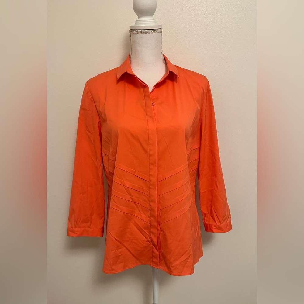 Lafayette 148 New York | Women's Coral Button-Up Quarter Sleeve Top